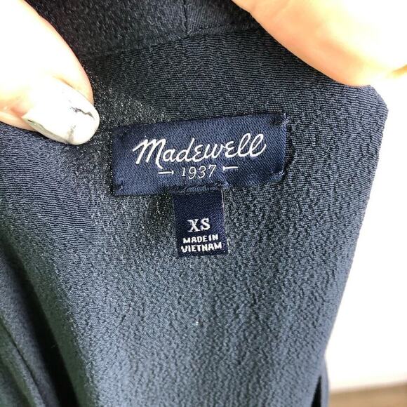 Madewell Womens Navy Novelist Preppy Cropped Jumpsuit Drawstring Size XS - Picture 11 of 13